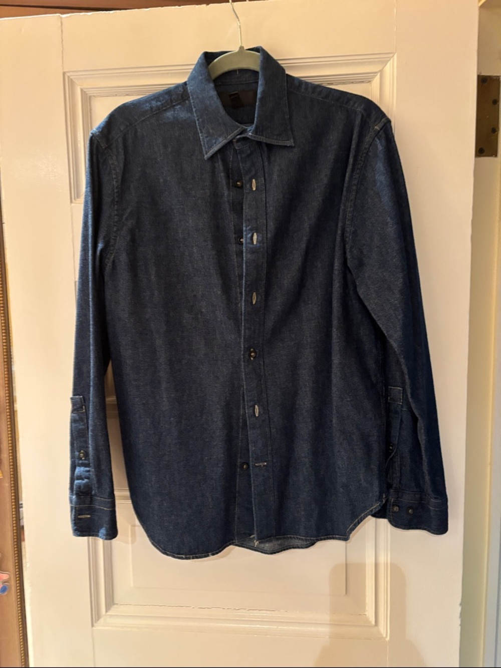 Banana Republic Blue Denim Shirt with Subtle Fleck